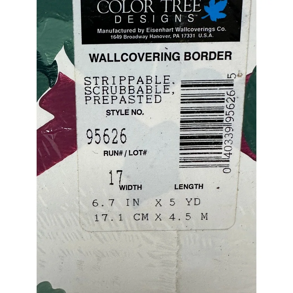Color Tree Designs Wallcovering Border Ivy Trellis Green Magenta 95626 3 Packs